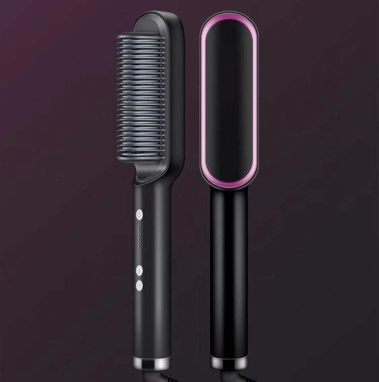 STORAZONE Beauté et santé New 2 In 1 Hair Straightener Hot Comb Negative Ion Curling Tong Dual-purpose Electric Hair Brush