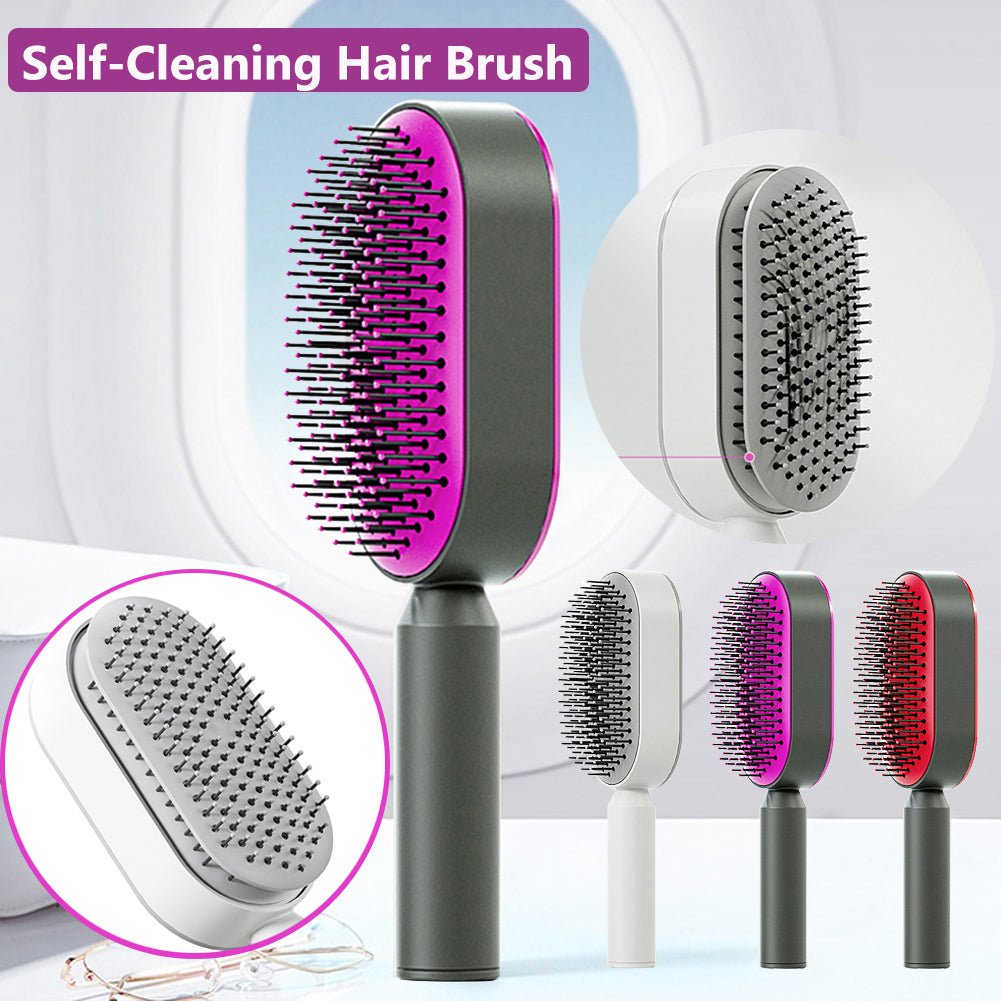 STORAZONE Beauté et santé Self Cleaning Hair Brush For Women One-key Cleaning Hair Loss Airbag Massage Scalp Comb Anti-Static Hairbrush