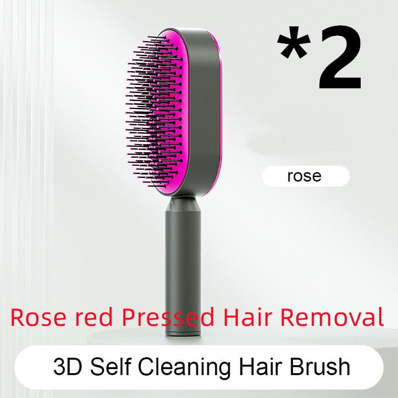 STORAZONE Beauté et santé Set E Self Cleaning Hair Brush For Women One-key Cleaning Hair Loss Airbag Massage Scalp Comb Anti-Static Hairbrush
