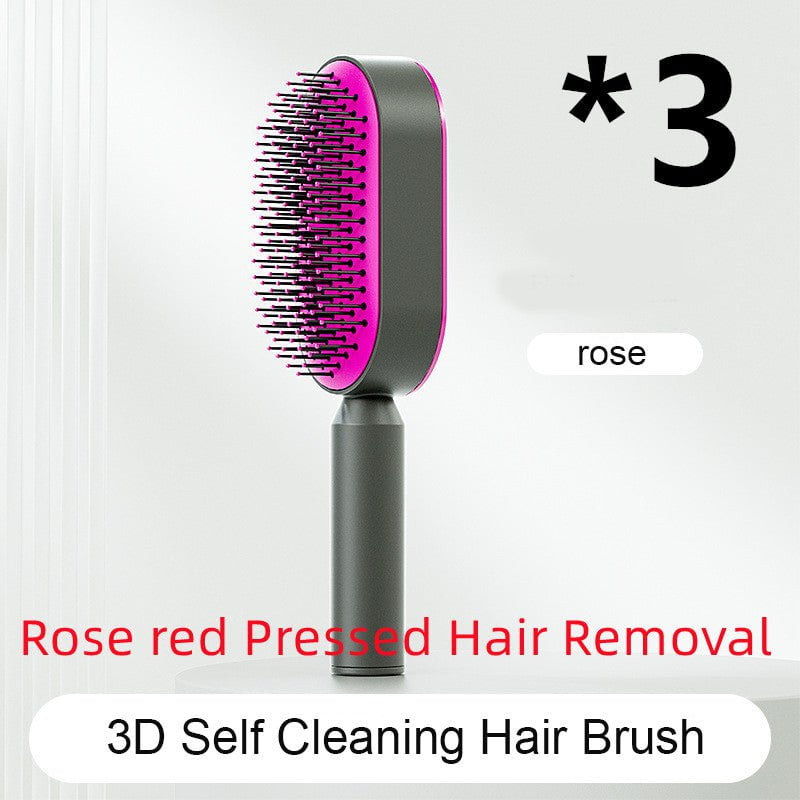 STORAZONE Beauté et santé Set H Self Cleaning Hair Brush For Women One-key Cleaning Hair Loss Airbag Massage Scalp Comb Anti-Static Hairbrush