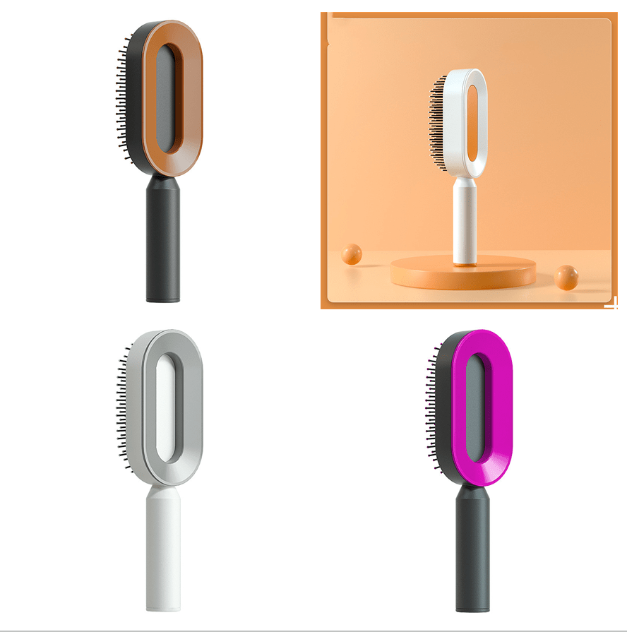 STORAZONE Beauté et santé Set Self Cleaning Hair Brush For Women One-key Cleaning Hair Loss Airbag Massage Scalp Comb Anti-Static Hairbrush
