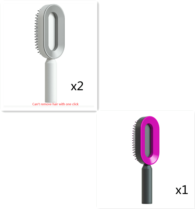STORAZONE Beauté et santé Set3 Self Cleaning Hair Brush For Women One-key Cleaning Hair Loss Airbag Massage Scalp Comb Anti-Static Hairbrush