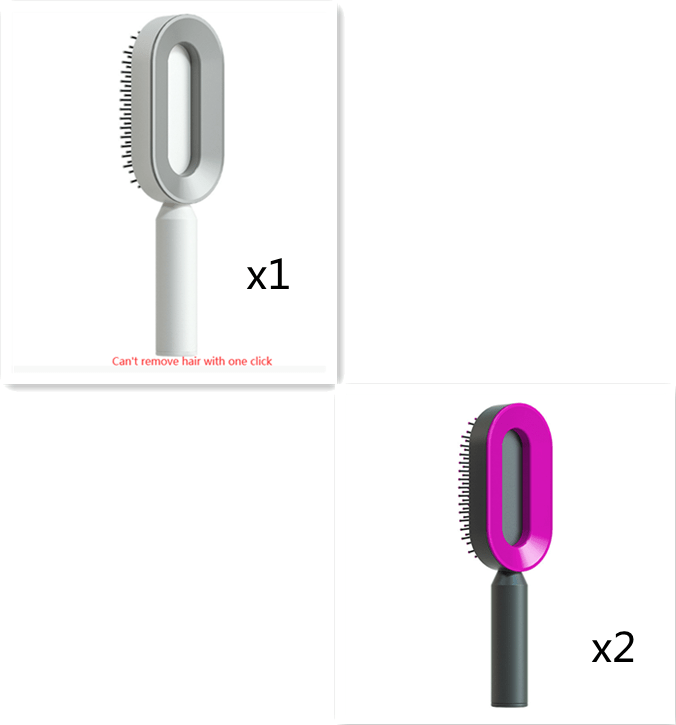 STORAZONE Beauté et santé Set4 Self Cleaning Hair Brush For Women One-key Cleaning Hair Loss Airbag Massage Scalp Comb Anti-Static Hairbrush