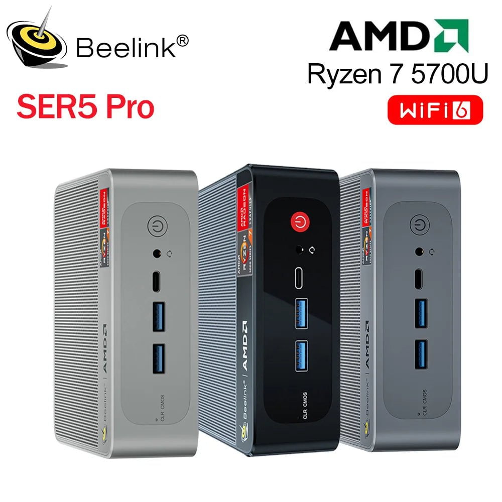 Storazone Beelink Mini PC SER5 Max AMD Ryzen 7 5800H DDR4 32G 500G NVME SSD SER6 Pro 7735HS DDR5 SER5 Pro 5700U 5500U Gaming Mini Computer