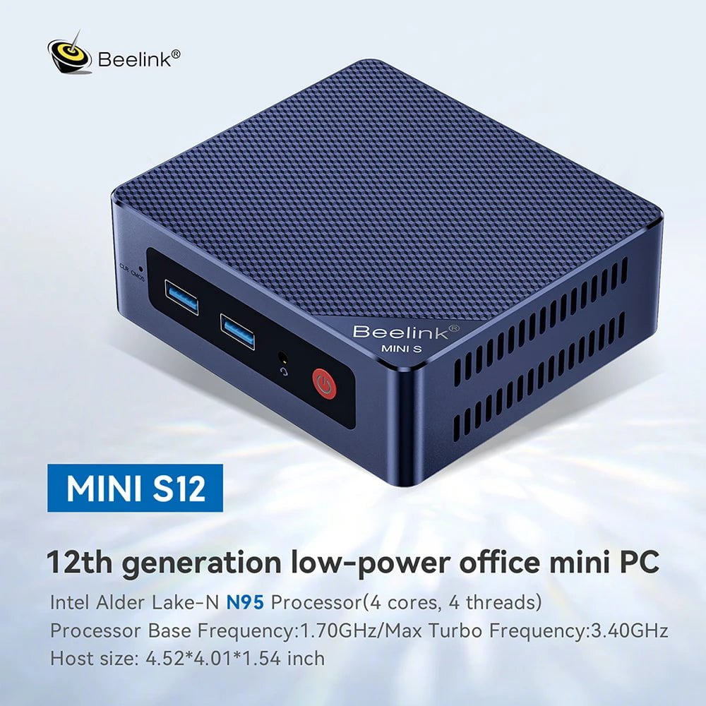 Storazone Beelink Mini S Intel 11th Gen N5095 Mini PC N100 S12 Pro DDR4 8GB 128GB SSD Desktop Gaming Computer N95 VS GK3V J4125