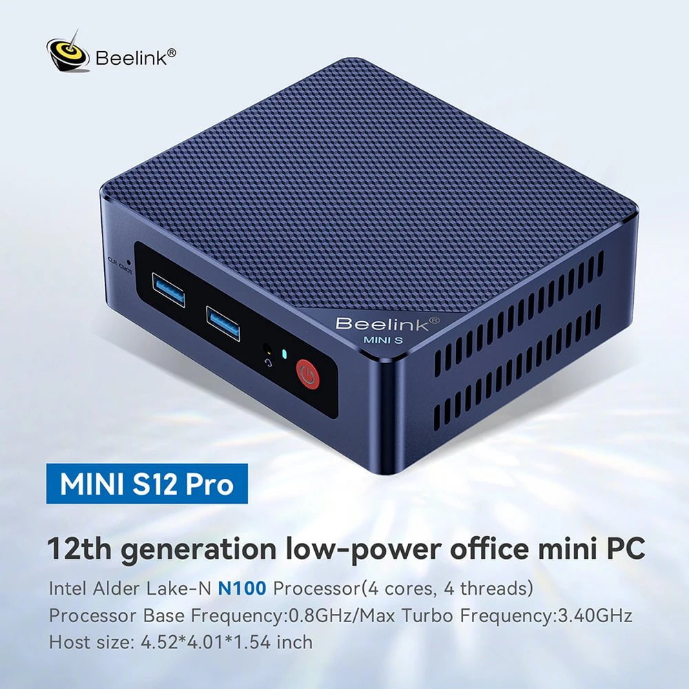 Storazone Beelink Mini S Intel 11th Gen N5095 Mini PC N100 S12 Pro DDR4 8GB 128GB SSD Desktop Gaming Computer N95 VS GK3V J4125