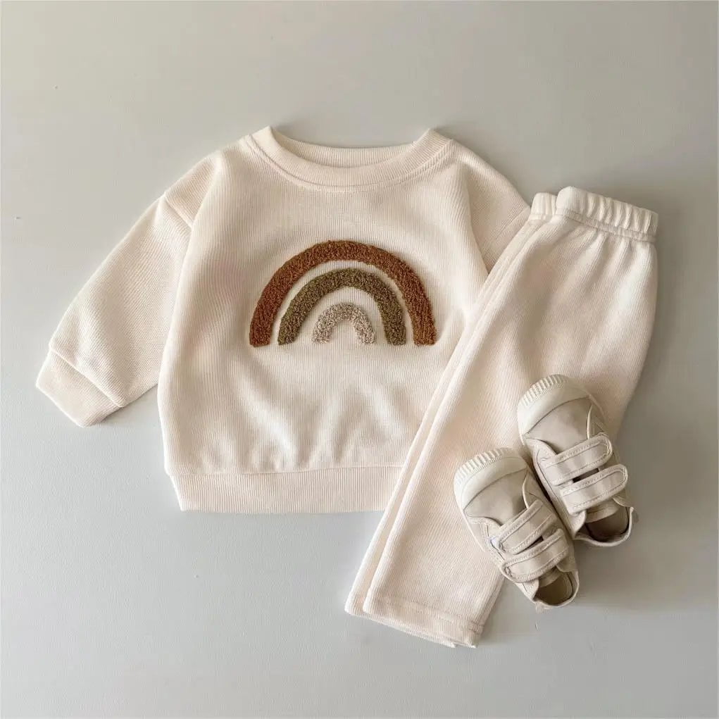 Storazone Beige / 12-18M 80 2PCS Casual Autumn Baby Clothes Set Toddler Newborn Baby Boy Girl Casual Tops Sweater + Loose Trouser Kids Clothing Outfits