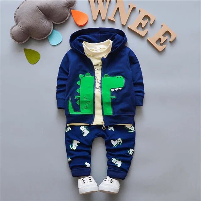 Storazone Beige / 4T Baby Boys Clothes Sets Spring Autumn New Kids Fashion Cotton Casual Coats+hoodies+pants 3pcs For Children Boys Sports Suit