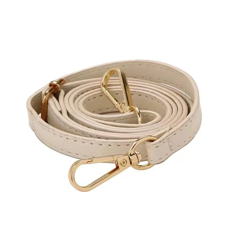 Storazone beige gold buckle / 110CM-125CM 125CM Long PU Leather Bag Strap Accessories for handbags 1.2CM Wide Shoulder Bag Strap For crossbody Replacement Strap For Bags