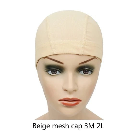 Storazone Beige Mesh 3M 2L 5 Pcs/lots Dome Caps Mesh Caps Wig Caps for Making Wigs Weaving Caps Hair Nets Elastic Nylon Breathable Mesh Hairnets