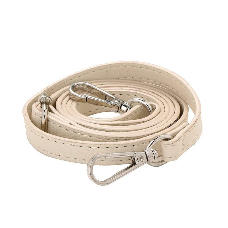 Storazone beige silver buckle / 110CM-125CM 125CM Long PU Leather Bag Strap Accessories for handbags 1.2CM Wide Shoulder Bag Strap For crossbody Replacement Strap For Bags