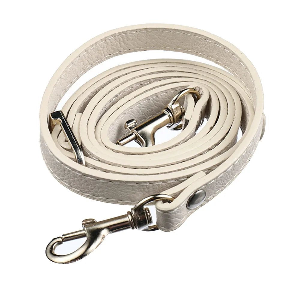 Storazone Beige / silver New 120cm Long PU Leather Shoulder Bag Strap Bag Handles DIY Replacement Purse Handle for Handbag Belts Strap Bag Accessories