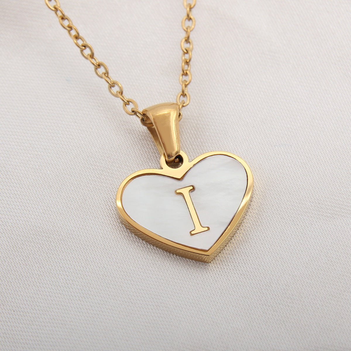 STORAZONE Best Seller I 26 Letter Heart-shaped Necklace White Shell Love Clavicle Chain Fashion Personalized Necklace For Women Jewelry Valentine's Day