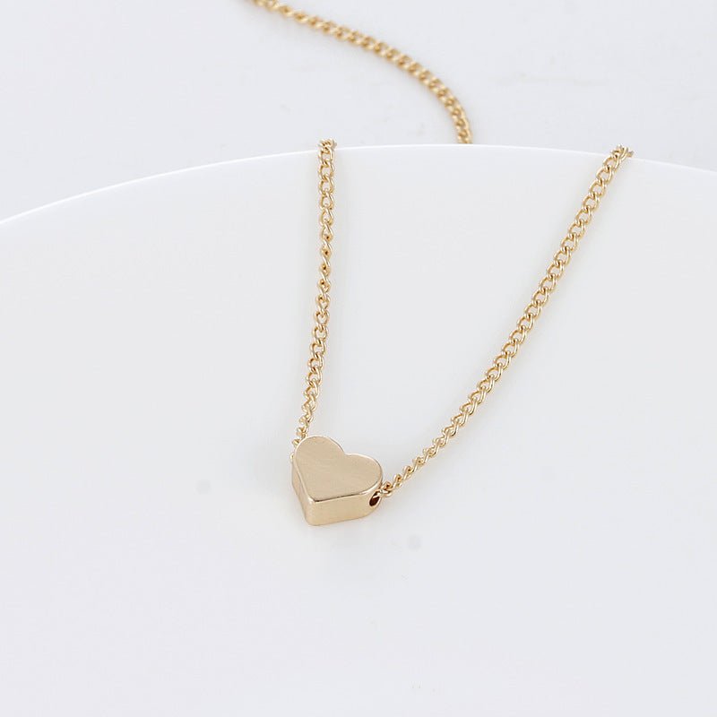 STORAZONE Best Seller Simple Fashion Gold Color Double-sided Love Pendant Necklaces Clavicle Chains Necklace Women Jewelry Valentines Day Gift