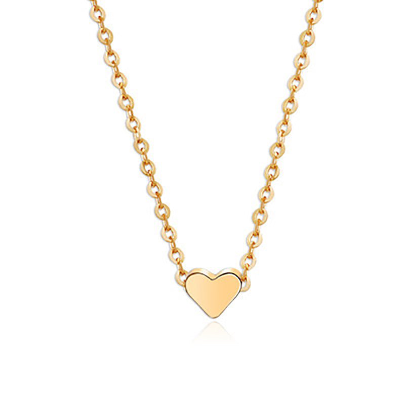 STORAZONE Best Seller Simple Fashion Gold Color Double-sided Love Pendant Necklaces Clavicle Chains Necklace Women Jewelry Valentines Day Gift