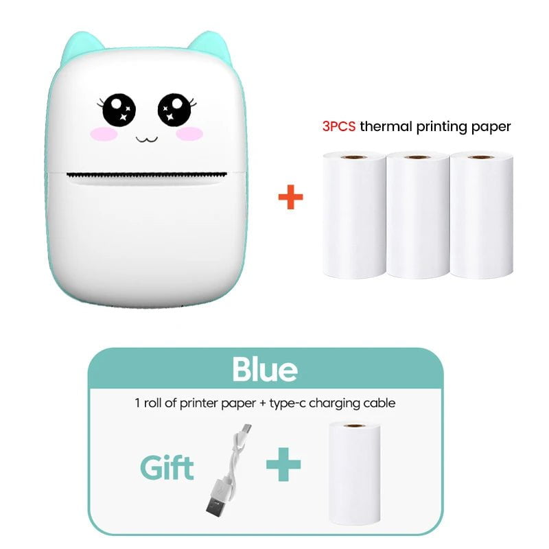 Storazone BG 3 Rolls Thermal Mini Printer Thermal Printer Inkless Bluetooth Wireless Portable Pocket Self-adhesive Label Printer for Sticker Lable Maker