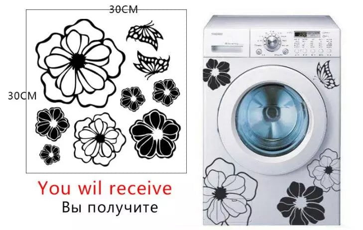 Storazone black 1 High Quality Creative Refrigerator Black Sticker Butterfly Pattern Wall Stickers Home Decoration Kitchen Wall Art Mural Decor