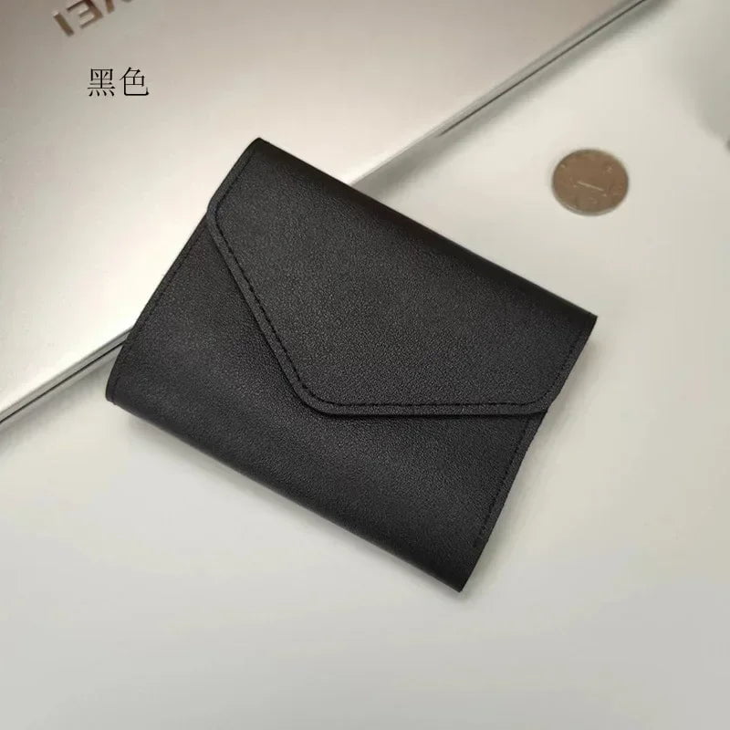 Storazone Black 1 Short Wallet Women Purse Multi-card Multifunction Card Holder Coin Purse Fashion Simple Three Fold Short Clip Female Mini Wallet