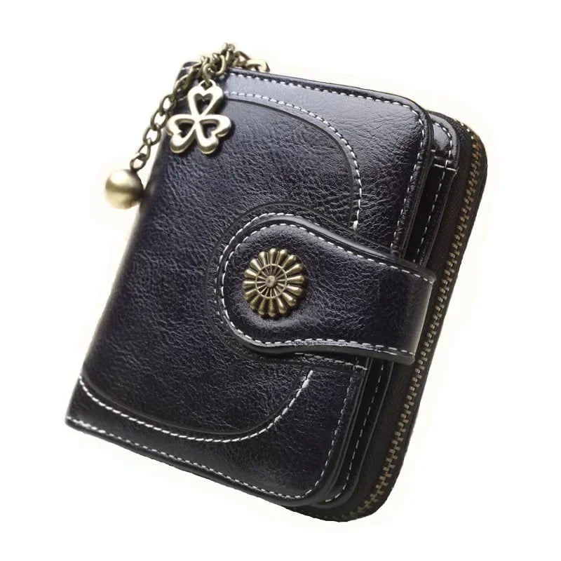 Storazone Black 1 Women Wallets and Purses PU Leather Money Bag Female Short Hasp Purse Small Coin Card Holders Blue Red Clutch New Women Wallet