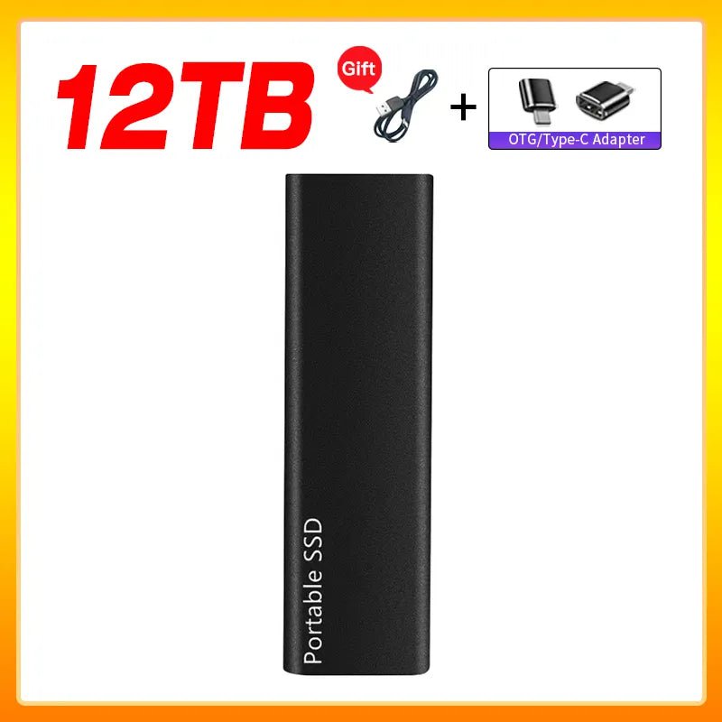 Storazone Black 12TB Original Portable External Hard Drive1TB 2TB Mobile Solid State Drive USB 3.1  External  hard disk ssd for Notebook Laptop Mac