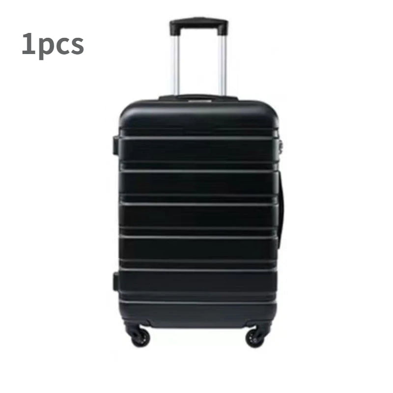 Storazone black / 16 inches luggage sets suitcase on wheel spinner rolling luggage ABS+PC Customs lock travel suitcase set Carry on Luggage with Wheels