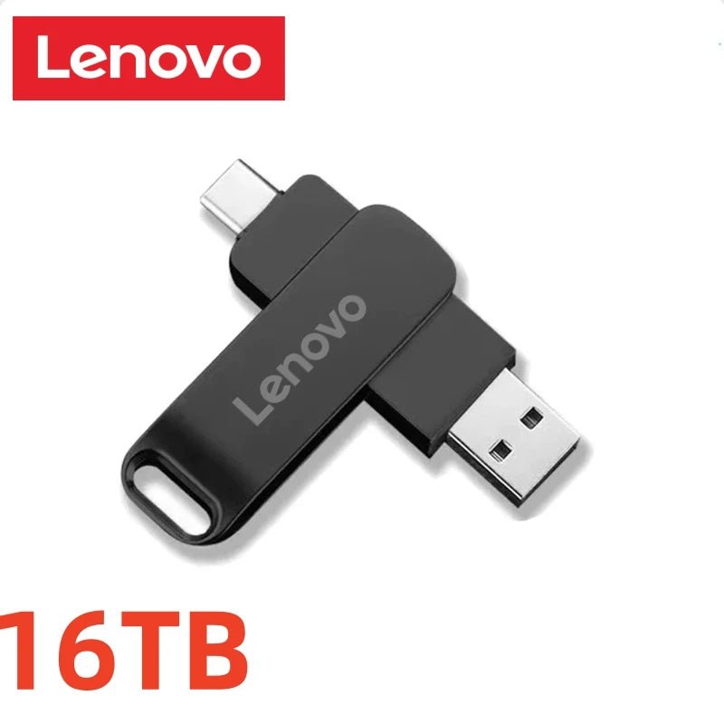 Storazone black 16TB Lenovo 16TB USB 3.0 Flash Drives High Speed Transfer Metal Pendrive Memory Card Pendrive Flash Disk Memoria Waterproof  2024 New