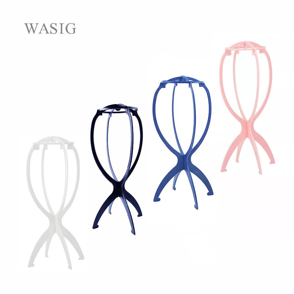 Storazone Black 1PC Four Colors Wig Stands Plastic Hat Display Wig Head Holders 17x34Cm Mannequin Head/Stand Portable Folding Wig Stand