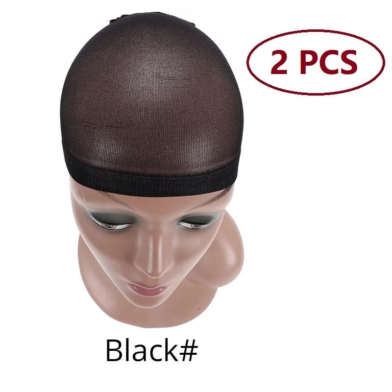 Storazone Black 2 pieces Nunify Nude Mesh Net Wig Caps With Closed End For Wigs 2Pcs/Pack Free Size Stocking Cap Red Coffee Black Begie Brown 6 Colors