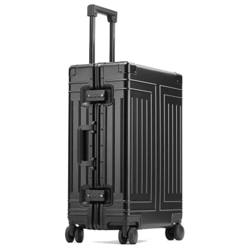 Storazone black / 20" High-Rank 100%  Aluminum-Magnesium High Quality Rolling Luggage Perfect For Boarding Spinner International Brand Travel Suitcase