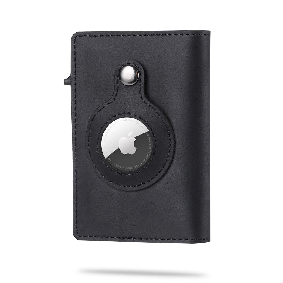 Storazone Black 2023 For Apple Airtag Wallet Men Carbon Fiber Fashion ID Credit Card Holder Rfid Slim Airtag Slide Wallet Designer Cardholder