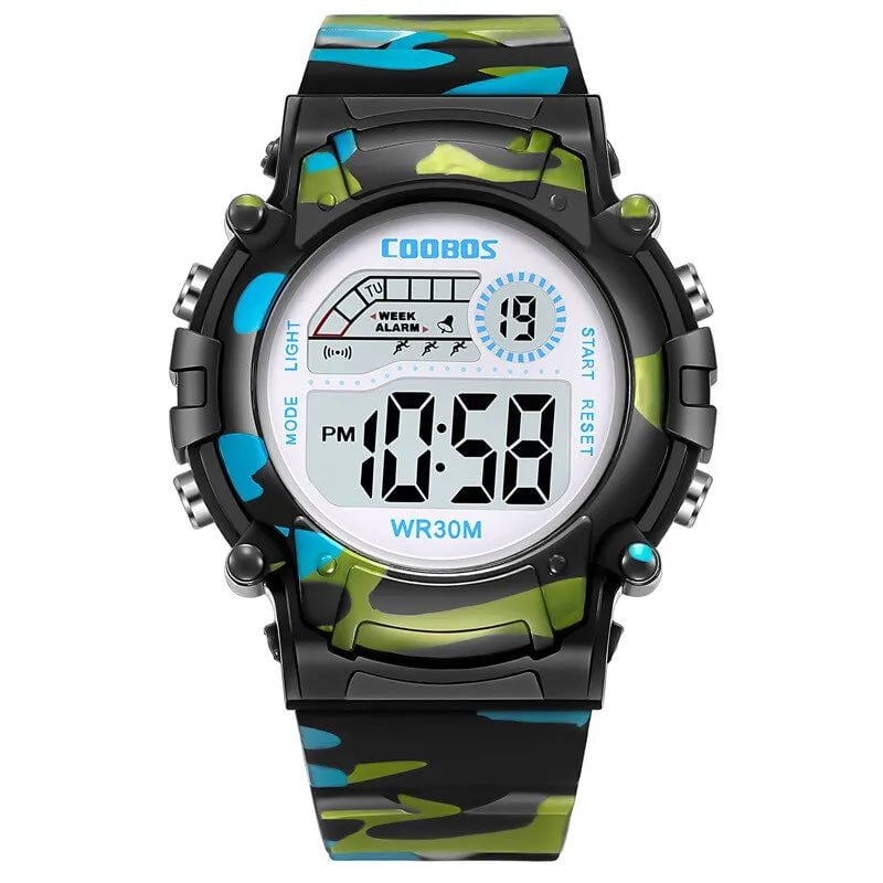 Storazone Black 2023 New Boys Sports Military Kids Digital Watches Student Childrens Watch Fashion Luminous LED Alarm Camouflage Girls Clock