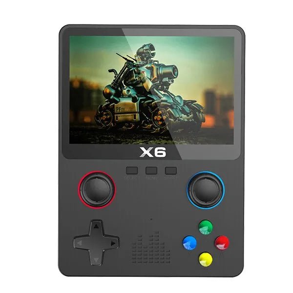 Storazone black 2023 New X6 3.5Inch IPS Screen Handheld Game Player Dual Joystick 11 Simulators GBA Video Game Console for Kids Gifts