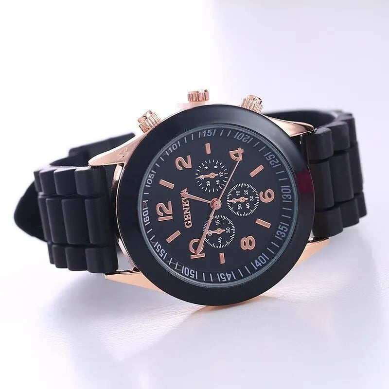 Storazone black 2023 Women Watches New Fashion Luxury Brand Women's Watch Silicone Strap Quartz Wrist Watch For Female Relogio Feminino