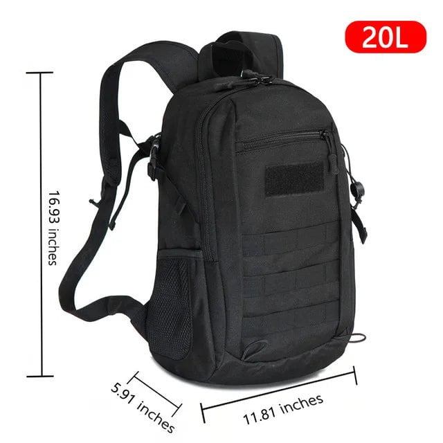 Storazone Black-20L Outdoor Tactical Backpack Military Rucksacks Men 15L 20L Waterproof Sport Travel Backpacks Camping Mochila Fishing Hunting Bags