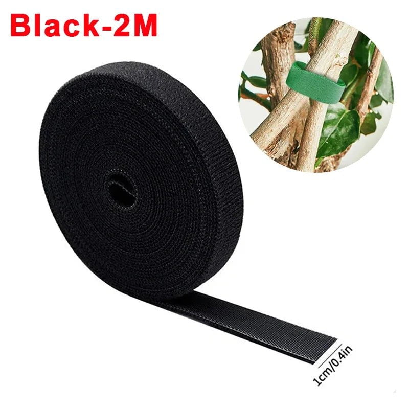 Storazone Black-2M / 5Rolls 5/1Rolls Nylon Plant Ties Resealable Cable Ties Self Adhesive Plant Fastener Tape For Support Grape Vines Tomato Garden Supplies