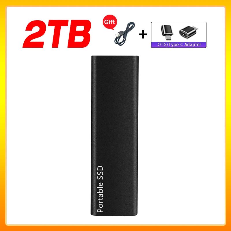 Storazone Black 2TB Original Portable External Hard Drive1TB 2TB Mobile Solid State Drive USB 3.1  External  hard disk ssd for Notebook Laptop Mac