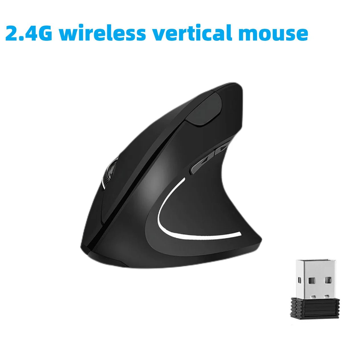 Storazone black 3  DPI 2.4G Wireless  Vertical  Mouse  White /black  6 Buttons  Mouse for Windows/Mac/Chromebook/Linux/Notebook/Laptop/Computer