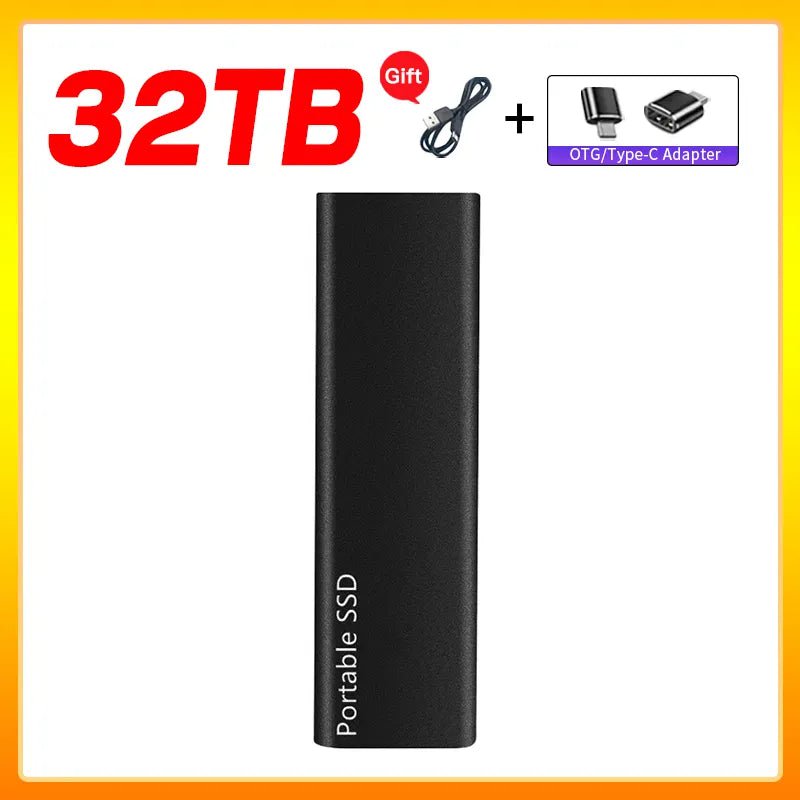 Storazone Black 32TB Original Portable External Hard Drive1TB 2TB Mobile Solid State Drive USB 3.1  External  hard disk ssd for Notebook Laptop Mac
