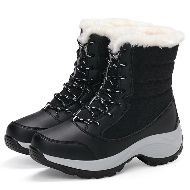 Storazone black / 35 Winter Shoes Waterproof Boots Women Snow Boots Plush Warm Ankle Boots For Women Female Winter Shoes Booties Botas Mujer