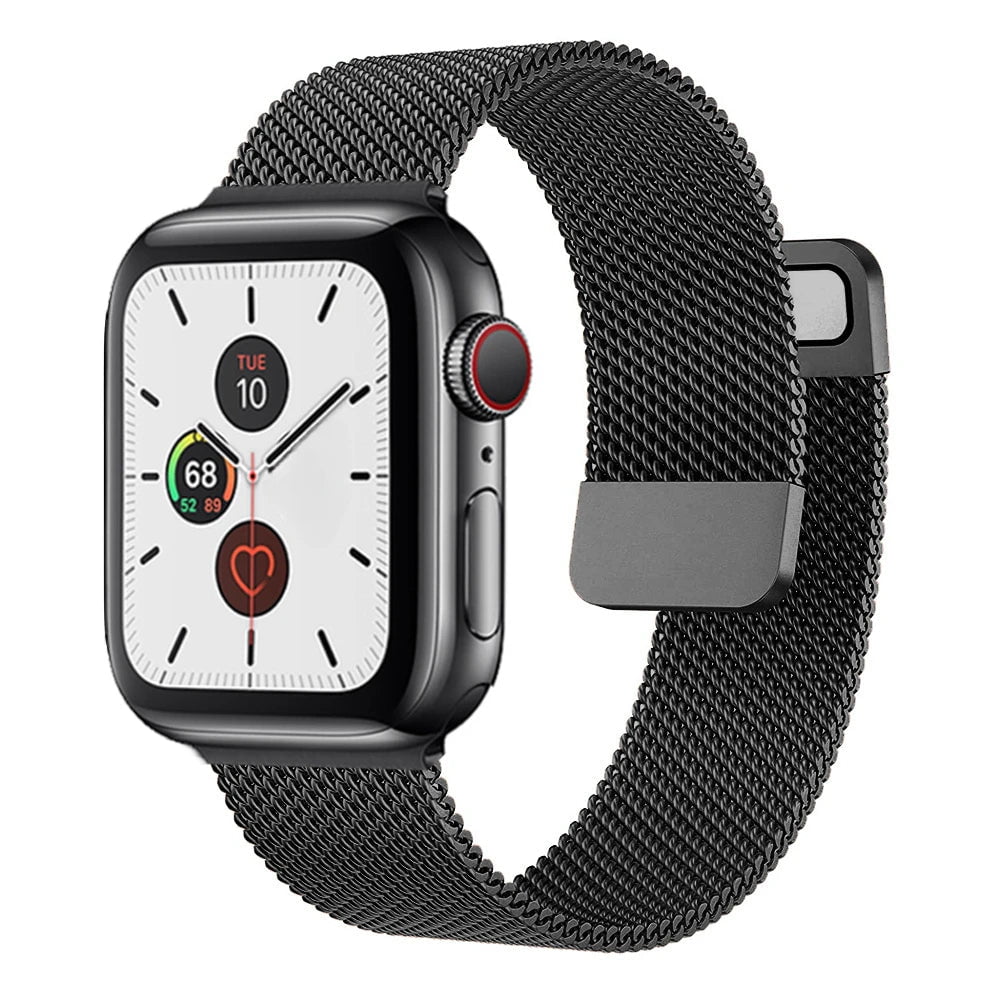 Storazone black / 38mm 40mm 41mm / CHINA Strap For Apple watch Band 44mm 45mm 41mm 49mm 42mm 40mm 45mm Milanese Loop bracelet correa iwatch series 9 7 8 4 5 6 SE Ultra2