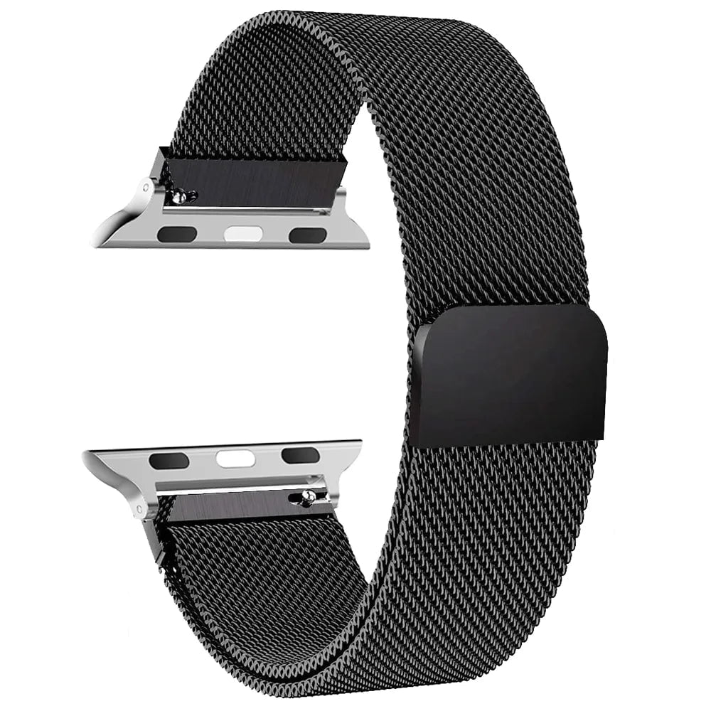 Storazone Black / 38mm 40mm 41mm milanese Loop Band for apple watch Strap Ultra 49mm 45mm 44mm 41mm 40mm Metal Wristband bracelet iwatch series 3 4 5 6 7 8 9 SE