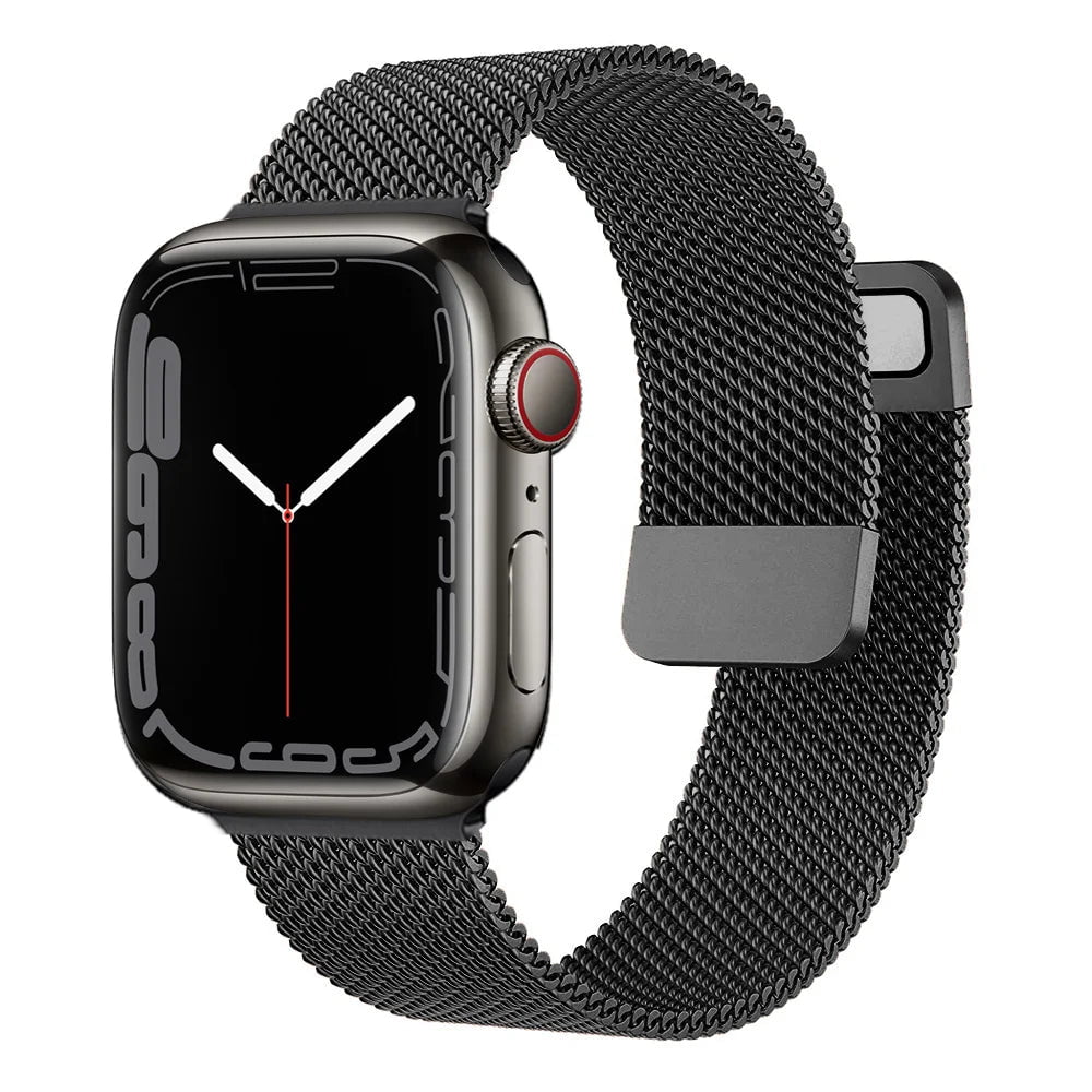 Storazone black / 38mm or 40mm 41mm Milanese Loop For Apple Watch Band 44mm 40mm 45mm 41mm 38mm 42mm 49mm 45 mm belt bracelet iWatch series 7 se 3 5 6 Ultra 8 Strap