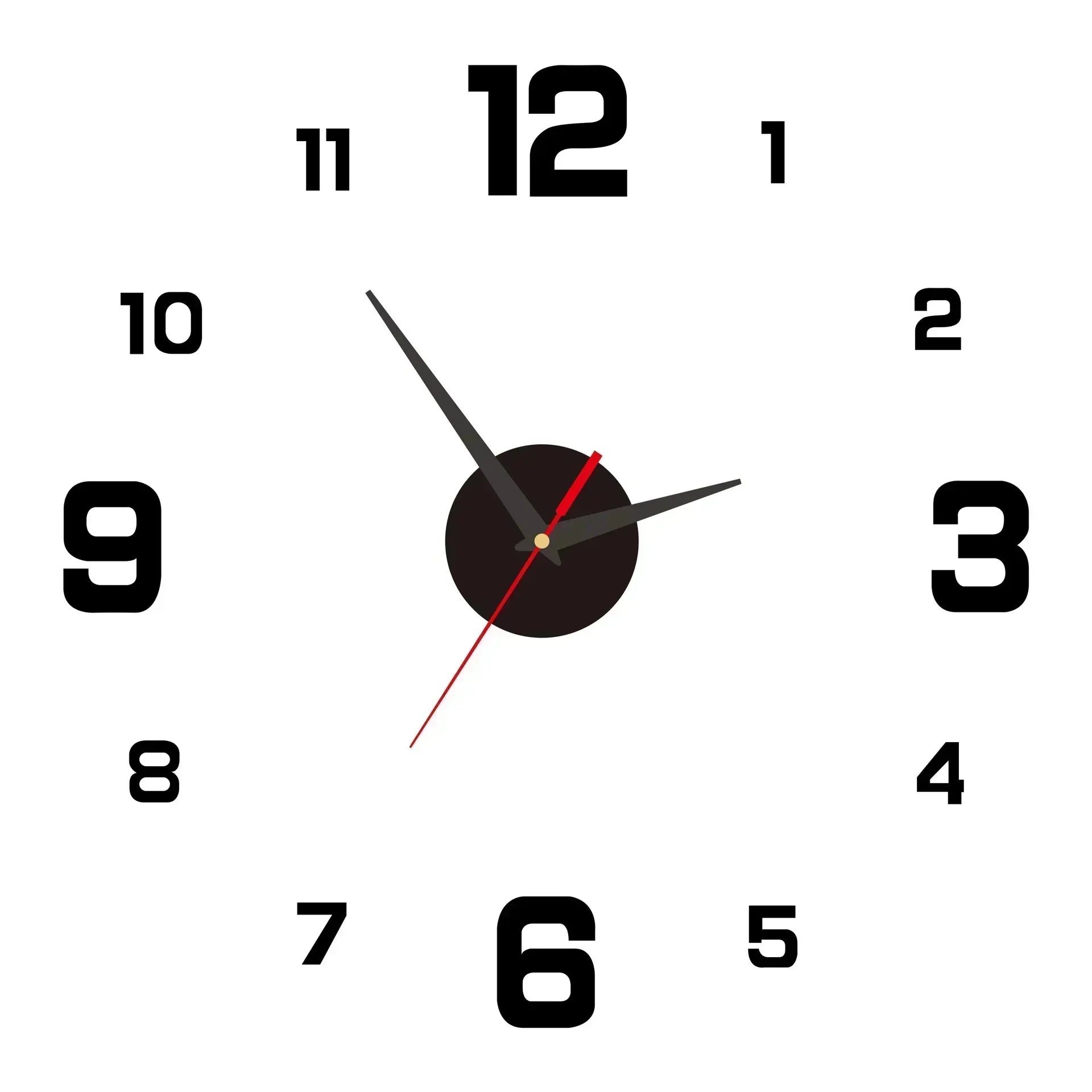 Storazone Black(40cm) Digital Clock Wall Clock Living Room Large Garden Acrylic Mirror Sticker Decoration Decoration for Bedroom Decororation Clocks