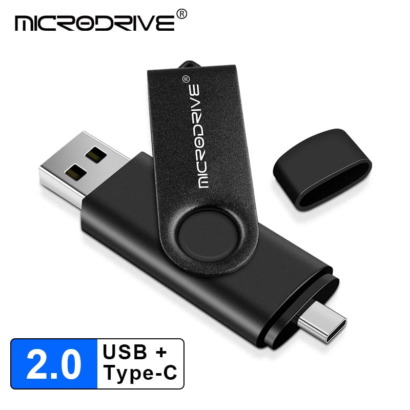 Storazone black / 4GB Multifunctional OTG 2 IN 1 type-c USB Flash Drive pendrive 128GB cle usb флэш-накопител stick 32/64 GB Pen Drive for phone