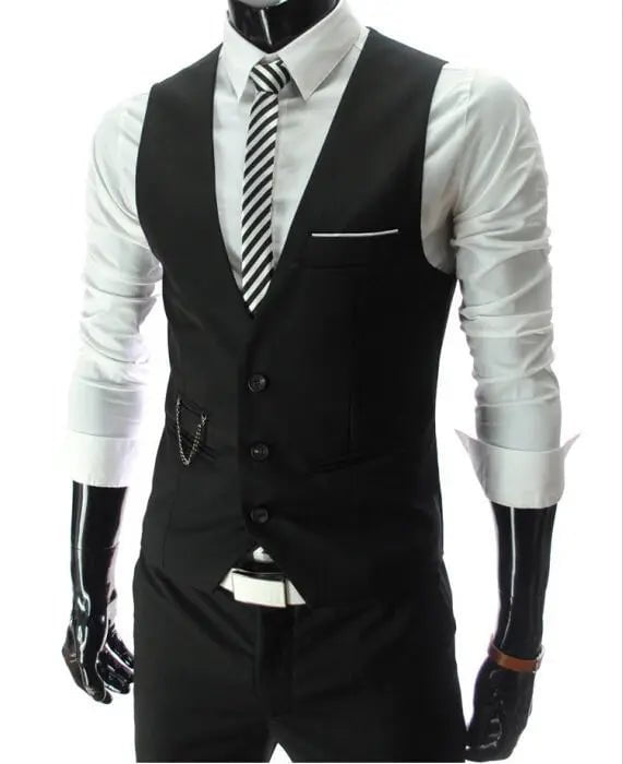 Storazone black / 4XL 2023 New Arrival Dress Vests For Men Slim Fit Mens Suit Vest Male Waistcoat Gilet Homme Casual Sleeveless Formal Business Jacket