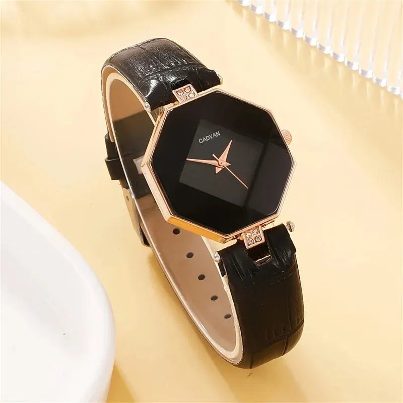 Storazone black 5pcs Set Watches Set Luxury Rhinestone Women Fashion Elegant Wristwatch Quartz Watch For Girl Ladies Clock Relogio