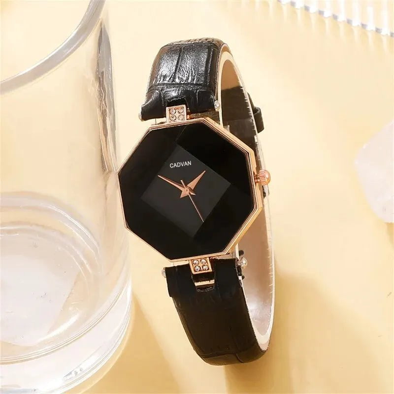 Storazone black 5pcs Set Watches Set Luxury Rhinestone Women Fashion Elegant Wristwatch Quartz Watch For Girl Ladies Clock Relogio