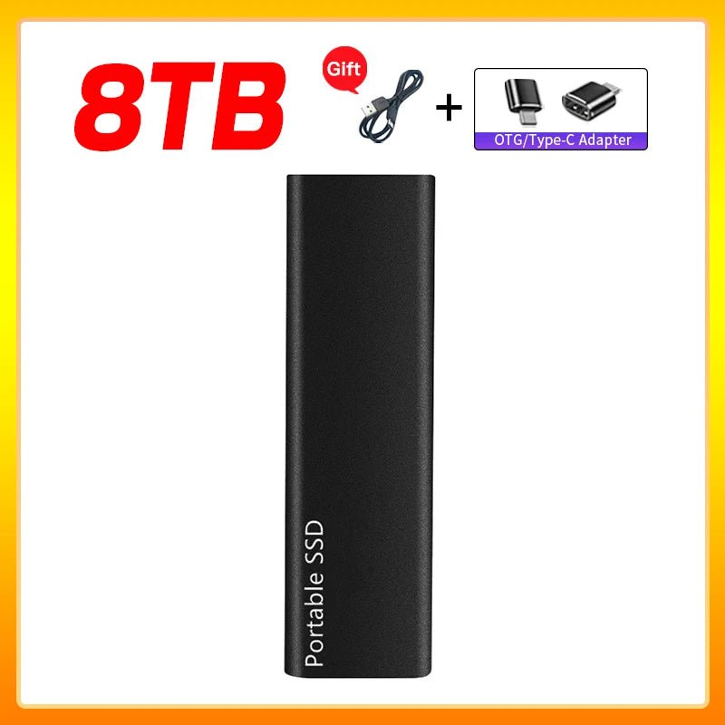 Storazone Black 8TB Original Portable External Hard Drive1TB 2TB Mobile Solid State Drive USB 3.1  External  hard disk ssd for Notebook Laptop Mac