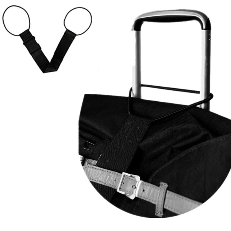 Storazone Black A Adjustable Baggage Bungee Luggage Belts Suitcase Adjustable Belt Carrier Strap Travel Accessories Carry On Straps Travel Tools