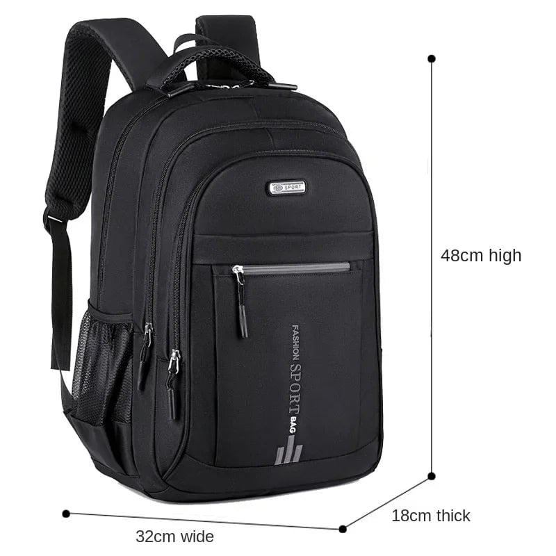 Storazone black-A Men's Backpacks Oxford Waterproof Rucksack Business Computer Bag Casual Travel Backpack Senior High School Student Schoolbag